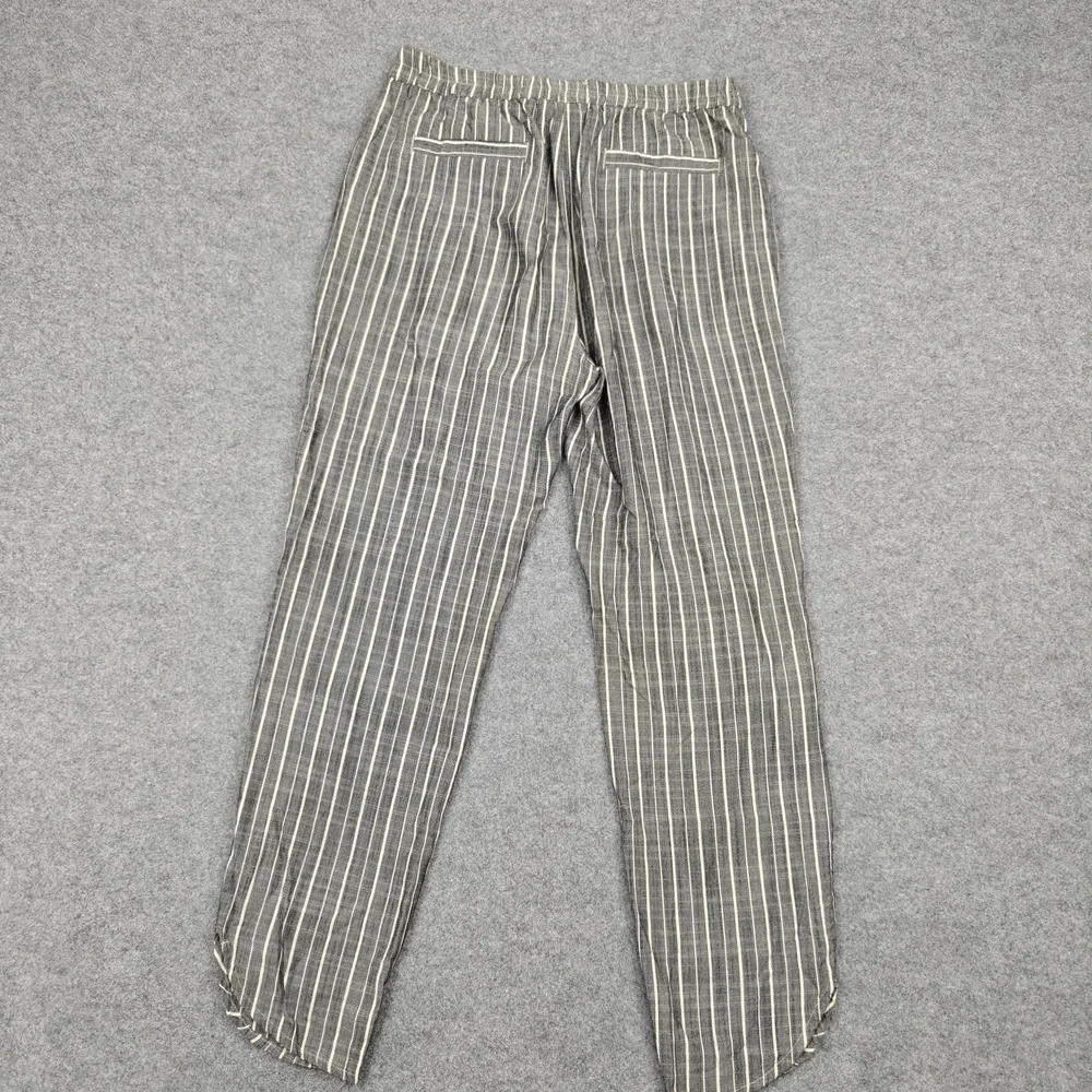Marine Layer Pants Mens Small Gray Linen Lyocell Striped Jogger Elastic‎ Waist